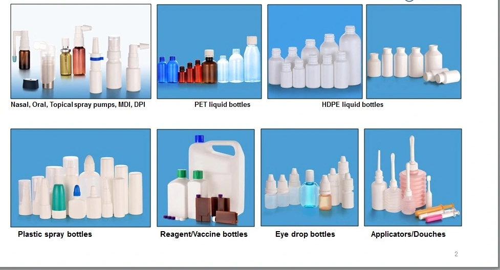 HDPE Liquid Bottles/Nasal Spray Pump/Oral Spray Pump/Topical Spray Pump/Ear Spray Pump/Closures/Dose Inhaler