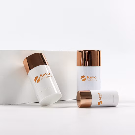 Contenitori stick riutilizzabili per tubi deodoranti in plastica riempibili con fondo rotondo bianco nero vuoto da 2,5 once 75 ml
