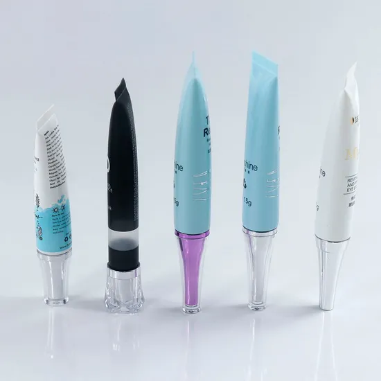 Cura della pelle Tubo di mascara trasparente moderno di colore dorato Confezione di tubi di mascara in plastica di bellezza
